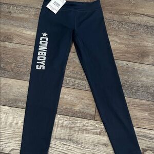NEW! Champion Girls Custom Cowboys Glitter Navy Leggings Size M (7/8)